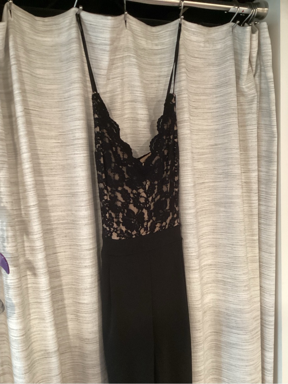 Express Black Lace Bodice plunge neck trouser Jumpsuit - Picture 2 of 6